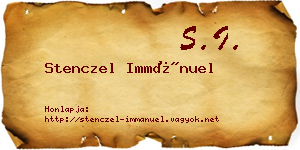 Stenczel Immánuel névjegykártya